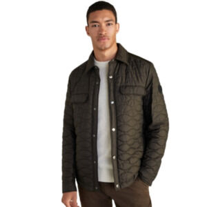 JOOP! JEANS Men's Dark  Green Quilted Snap Closure Casual Jacket Size Large